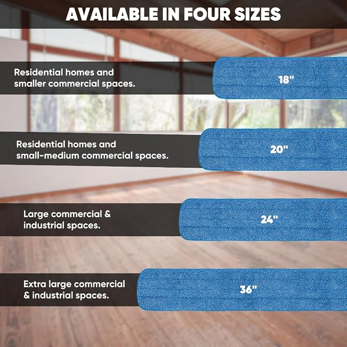 Microfiber Wholesale 18 inch Microfiber Mop Pads - Machine Washable, Reusable, Refills & Replacement Wet Mop Heads Compatible with Any Microfiber Flat Mop System (18 Pack)