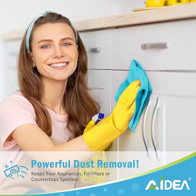 AIDEA Microfiber Cleaning Cloth-200PK, Microfiber Towels for Cars 12"x12" | Absorbent Cleaning Rags, Reusable Microfiber Towels Lint-Free, Dish Rags Streak-Free for Home /Kitchen Bulk Rags (Multicolor)