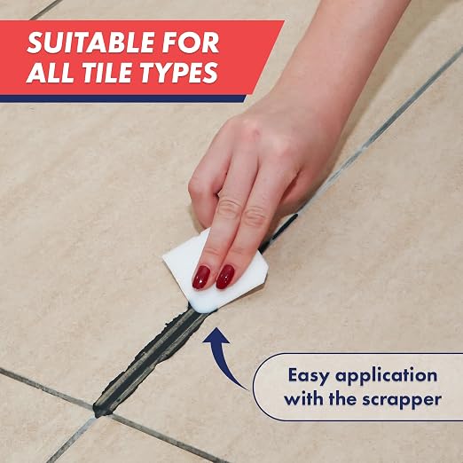 ZippySolve Tile Grout, Repair Kit, Restore & Renew Tile Joints Line, Fast Drying Tile Grout Paint Squeeze Tube for Bathroom Shower Kitchen Floor, Waterproof (8.8 oz, Dark Grey/Anthracite)