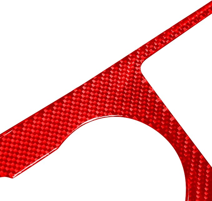 Red Real Carbon Fiber Trim for Ford Mustang Accessories | for GT Shelby 2005 2006 2007 2008 2009 Central Consoles Air Vent Wind Outlet Interior Thick Overlay Decal