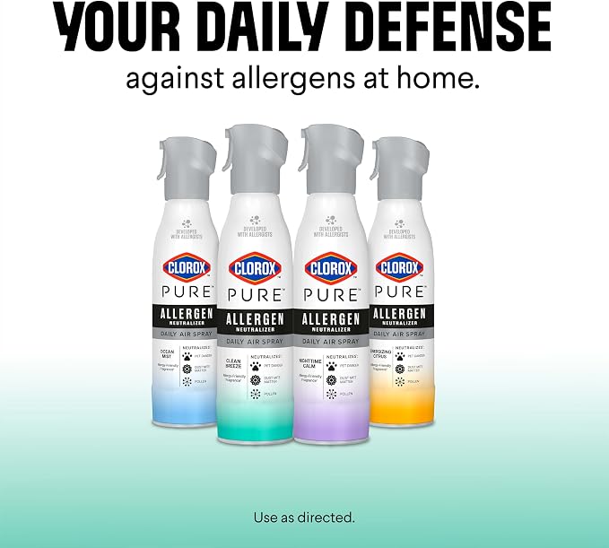 Clorox PURE Allergen Neutralizer Daily Air Spray, Clean Breeze, 8 Ounces (Pack of 2)