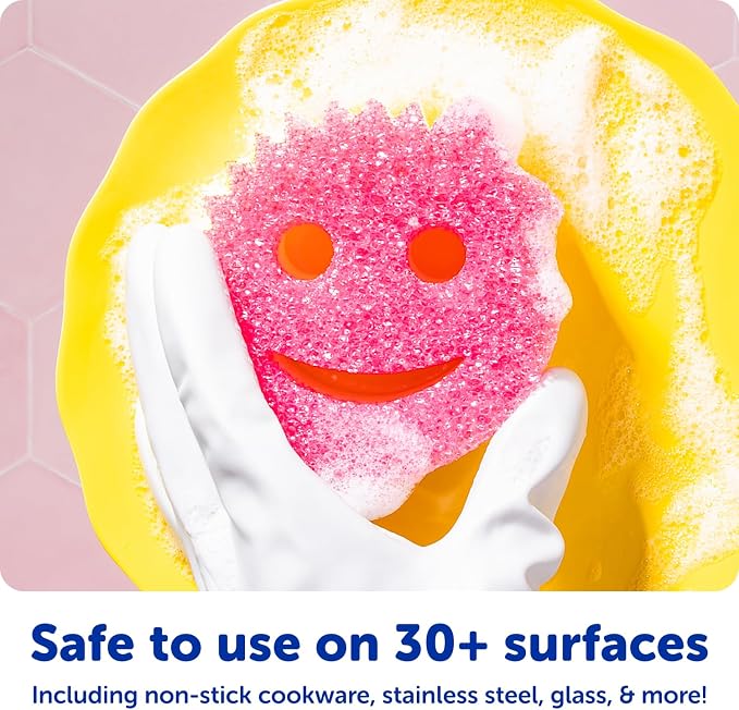 Scrub Daddy Scratch-Free Multipurpose Kitchen Sponges - Bulk Dish Sponges for Kitchen, Bathroom, Household Cleaning & More - Made with BPA-Free Polymer Foam (5 Count)