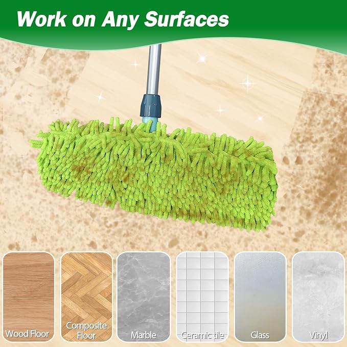 4PCS 13''~16'' Microfiber Dust Mop Pads Compatible with Leifheit 55210 | Reusable Mop Refills,Replacent Wet Mopping Pad & Washable Dry Sweeping Cloths for Hardwood Floor/Tile/Marble Cleaning