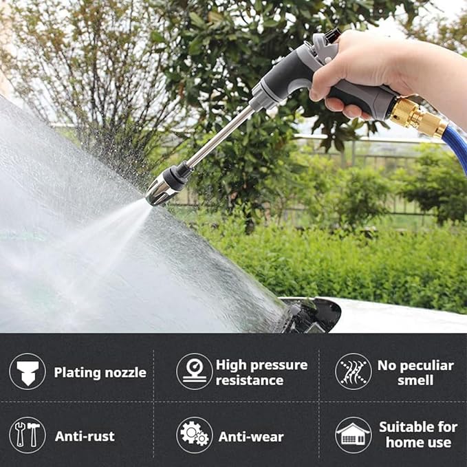 Aquoxis Pressure Washer Gun, High Pressure Garden Hose Nozzle with 360° Rotating Nozzle, 3 Spray Modes, Handheld Jet Nozzle Power Washer for Garden Hose - Fit with U.S. 3/4In Threaded Hoses