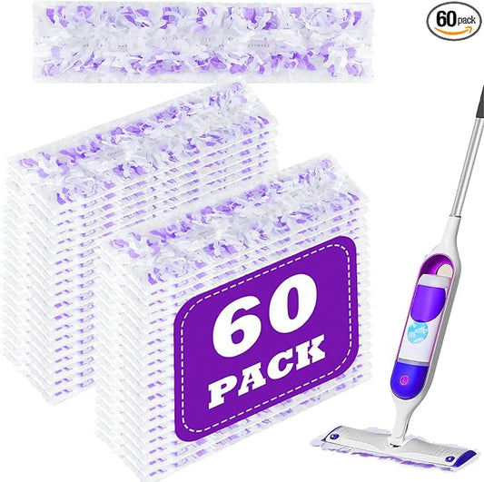 60 Count Thickened Disposable Power Mop Pads Refills for Swiffer PowerMop | Multi-Surface Mopping Pad Disposable Replacement Mop Pads Compatible with Swiffer PowerMop,Safe on All Finished Floors