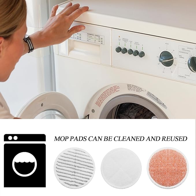 Spinwave Mop Pads Fit for Bissell Spinwave 20399 23157 23159 2039A 2124A 20393 2039T 2039W 20391 20395 2307 2315A Heavy Soft Scrubby Pads for Hardwood Floor Cleaning Replacement Pads(12Pack)