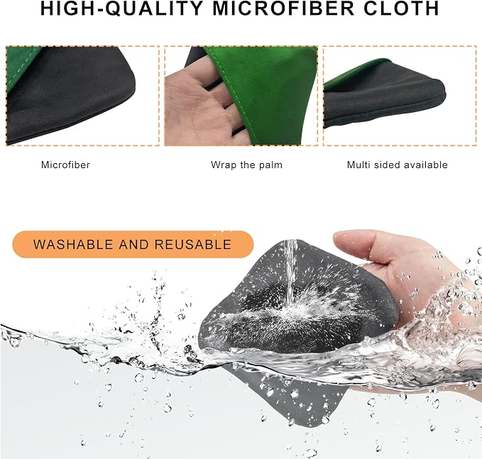 Car Screen Cleaner, Microfiber Dashboard Cleaning Wipes, Vehicle Touch Screen Pad Universal Cleaning Tool for Vehicle Dashboard Display, Car Cleaning Kits (Green & Gray)
