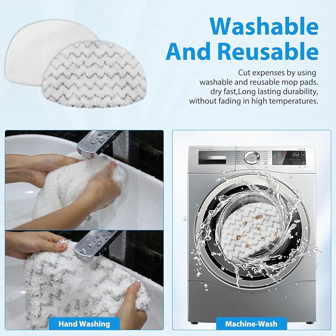 6 Pack Steam Mop Replacement Pads Washable for Bissell Powerfresh | 1940 1806 1940A 19405 1940W 19409 2075A 2685A 2181 2814 1544 Series for Bissell Powerfresh Deluxe 1806 Steam Cleaner Mop Pads