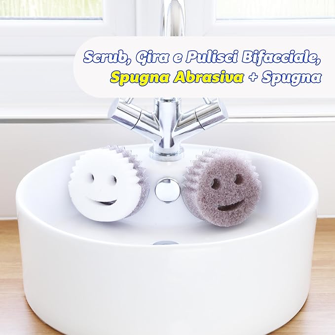 Scrub Daddy Scrub Mommy Style Collection Grey Scrubber Sponge, Dual Sided Cleaning, 1 Count (Pack of 1), SMSTGY