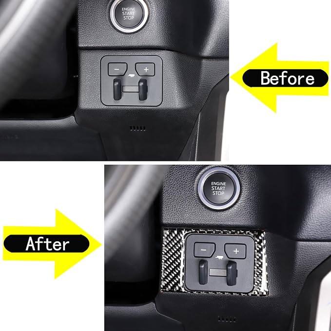 Car Center Control Brake Gain Switch Decorative Frame Sticker Compatible with Toyota Tundra/Sequoia 2022-2024 Real Carbon Fiber Brake Gain Switch Panel Protect Cover Trim Sticker Interior Accessories