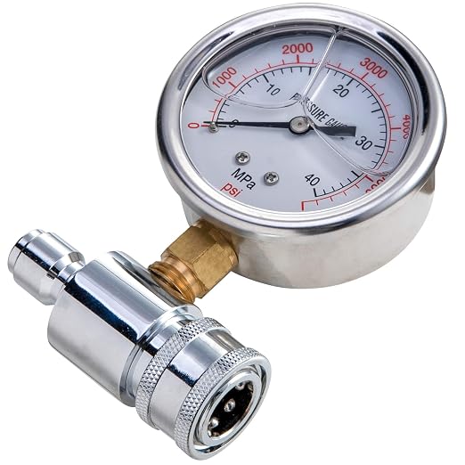 Raincovo Pressure Washer Gauge, 6000 PSI, 3/8 Inch Quick Connect | Pressure Gauge for Power Washer