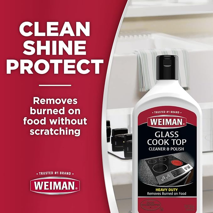 Weiman Ceramic and Glass Cooktop Cleaner and Polish - 20 Ounce - Shines and Protects Glass and Ceramic Smooth Top Ranges with its Gentle Formula