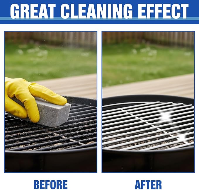4 Pack Grill Cleaning Bricks, Pumice Stone for Cleaning Oven, Stove, BBQ Grill, Commercial Grade Cleaner for Cookers, Frying Pans, Racks, Flat