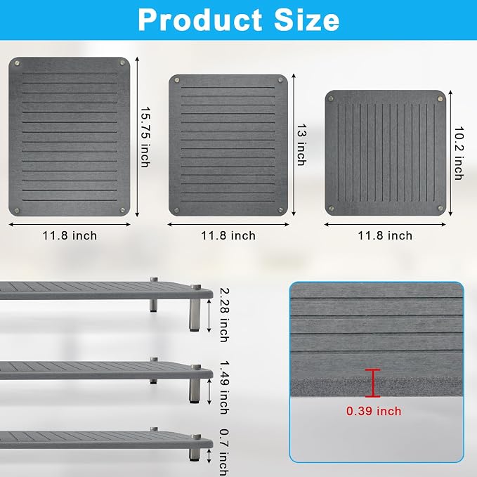 3Pcs Nesting Stone Drying Mat for Kitchen Counter, Quick Drying Stone Dish Drying Mat with Non-Slip Feet, Super Absorbent Heat Resistant Diatomaceous Earth Dish Drying Mat for Dishes, Bottles-Linear