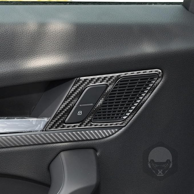 Real Carbon Fiber Trim for Audi 80A Q5 Accessories | for SQ5 2018-2025 Dash Door Lock Button Panel Frame Cover Sticker Interior Thick Overlay Decal