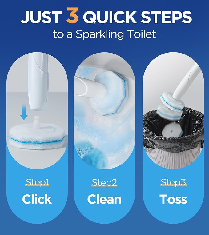 36 Count Toilet Wand Refills For Clorox Toilet Wand, 5X Cleaning Power Toilets Bowl Cleaners With Exclusive Formula, High-Density Disposable Toilets Brush Scrubber - No Falling Apart, Fresh Fragrance