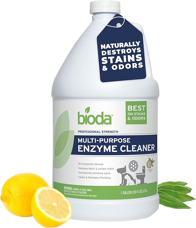 Bioda Multi-Purpose Probiotic Enzyme Cleaner and Deodorizer | Enzyme Cleaner, Trash Can Deodorizer, Pet Stains and Odors, Drains, Floors, Bathrooms, Toilets, Made in USA, 1 Gallon