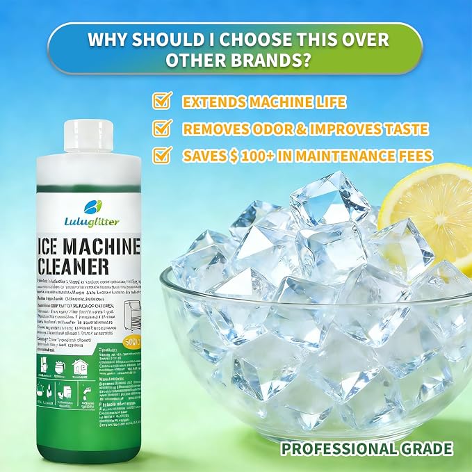 Ice Machine Cleaner Descaler 500ml Universal Formula Ice Maker Countertop | quickly dissolves,Restores your machine,extend the lifespan of your ice maker