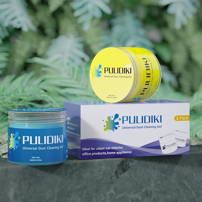 PULIDIKI Car Cleaning Gel Clean Putty Car Slime for Cleaning | Car Detailing Tools Car Interior Cleaner Car Cleaning Kits Car Accessories Blue Yellow (2Pack)