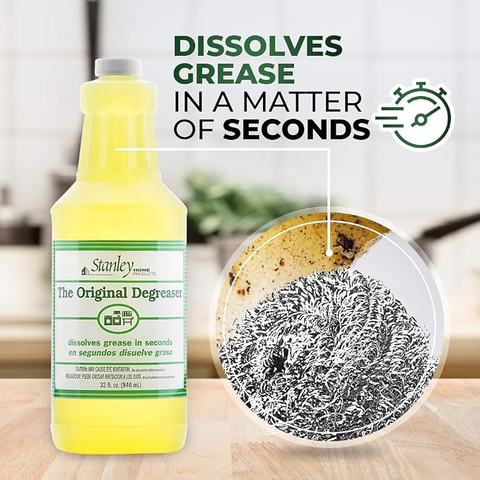 STANLEY HOME PRODUCTS Original Degreaser - Removes Stubborn Grease & Grime - Powerful Multipurpose Cleaning Solution for Home & Commercial Use (4 Pack)