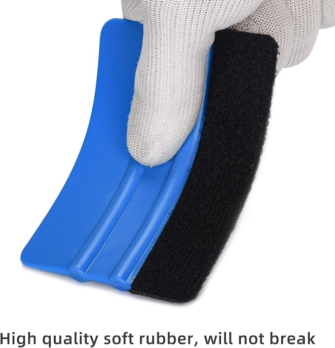 Durable Black Felt Edge Vinyl Squeegee Tool 4-Inch (Pack of 3) | Car Vinyl Film Wrapping Decal Window Tint Work, Professional Scratch Free Squeegee