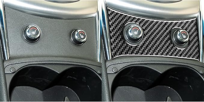 Real Carbon Fiber Trim for Infiniti Accessories | for Infiniti G35 G37 G25 Q60 Q40 2007-2015 X S Sedan Coupe Convertible Seat Heating Button Panel Thick Overlay Decal - B