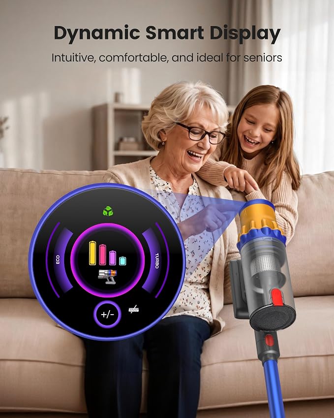 Cordless Vacuum Cleaner, 650W/55Kpa Vacuum Cleaners for Home, 70Mins Stick Vacuum with Self-Standing,Anti-Tangle,Wall Mount Charging,Lightweight Wireless Vacuum for Hardwood Floors Carpet Pet Hair Car