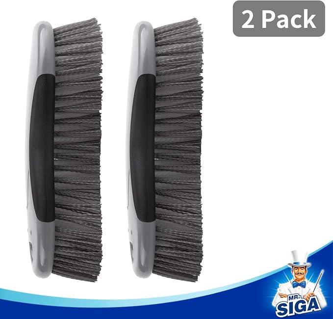 MR.SIGA Multi Purpose Heavy Duty Scrub Brush - Pack of 2 | Strong bristles with effective scrubbing power, ideal for kitchen, bathroom, shower and everyday household cleaning.