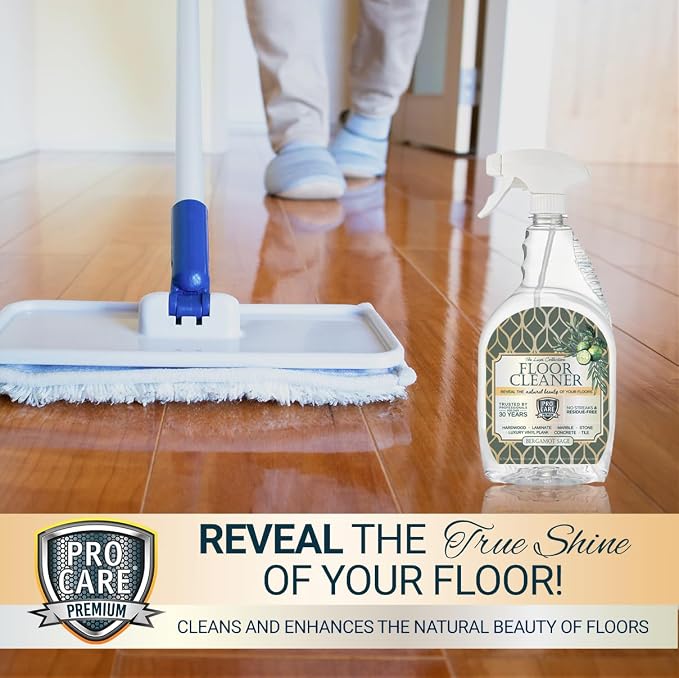 ProCare Bergamot Sage Floor Cleaner (Made in USA) | Vinyl, Wood, Tile, Stone & Laminate Floor Cleaner For Mopping, Household Supplies, Cleaning Solution For Kitchen & Bathroom-32oz/0.95L Spray Bottle
