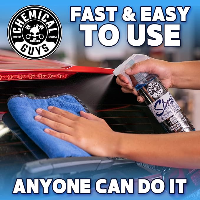 Chemical Guys, Streak-Free Glass & Window Cleaner, Safe on Tint, 32 fl oz | Ammonia-free and safe on tint, clears fingerprints, smoke film and road grime from glass, mirrors and screens
