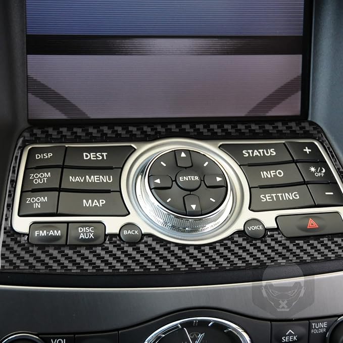 Real Carbon Fiber Trim for Infiniti Accessories | for G35 G37 G25 Q60 Q40 2007-2015 X S Sedan Coupe Convertible Navigation Control Switch Frame Interior Thick Overlay Decal