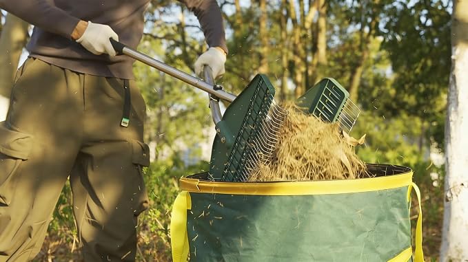 YEELOR Leaf Grabber, Yard Leaf Grabber Rake, No Need to Bend Over, Lightweight, 36.6 Inches in Length and 3.3 Pounds in Weight, Ideal for Picking Up Leaves, Weeds, Twigs and Other Debris