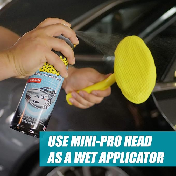 Invisible Glass 95164 Reach & Clean Wet-Dry Pro Windshield Cleaning Tool With Extendable Handle, Standard and Mini Cleaning Heads, Reusable Microfiber Pads, and Storage Bag for Auto and Home Glass