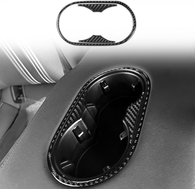 Carbon Fiber Rear Hidden Cup Decals Fit for Audi A3 8Y S3 2021-2025 | Rear Hidden Cup Holder Panel Trim | Accessories | Anti-scratch | Self-adhesive