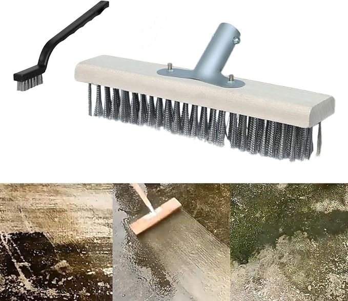 Multi Purpose Scrubber Brush with Wire Head for Shower and Patio Use, 30cm
