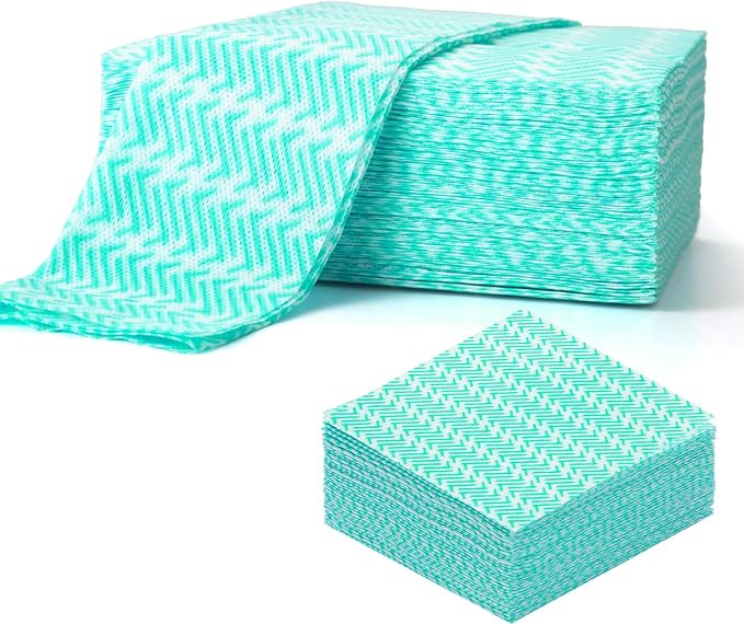 Disposable Dish Cloths,Multi use Reusable Cleaning Cloth,Machine Washable J Cloth,Heavy Duty Handy Cleaning Wipes 11.8" X 19.6" (Green 50 Count)