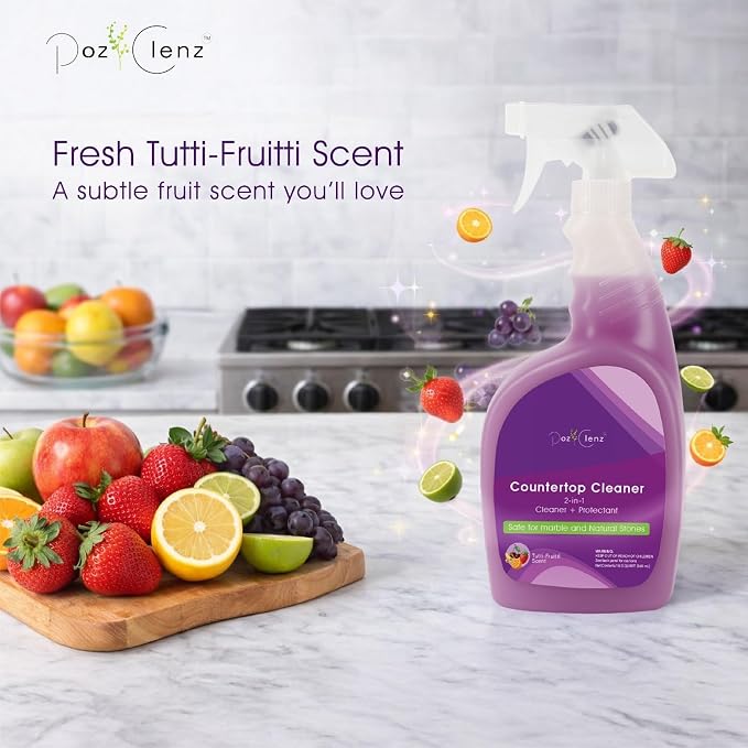 2-in-1 Countertop Cleaner + Protectant. Neutral pH Formula for Marble, Granite, Quartz & Engineered Stone. Safe Around Stainless Steel & All Water-Safe Surfaces.