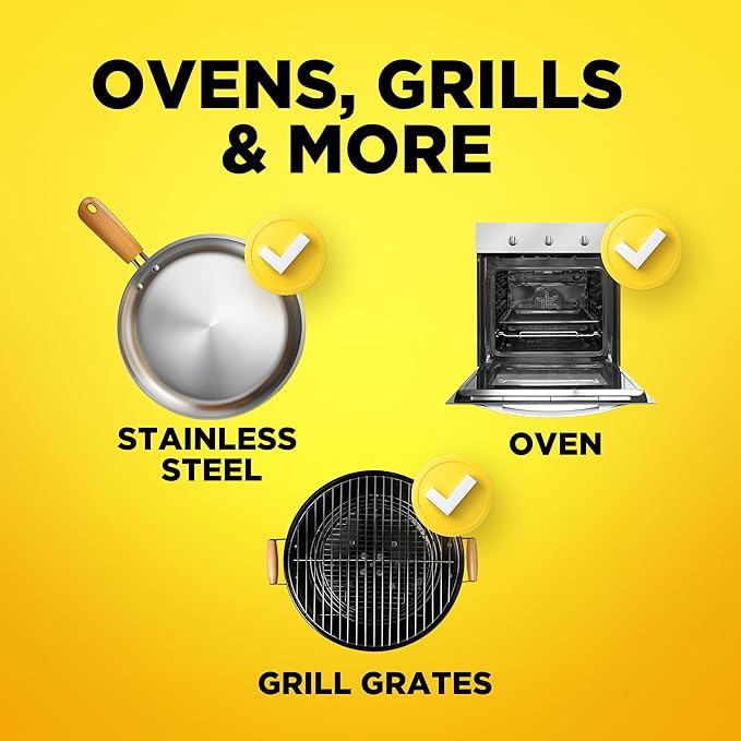 Easy-Off Professional Oven & Grill Cleaner, Removes Tough Burnt on Food and Grease, Lemon Scent, 24 Oz Can