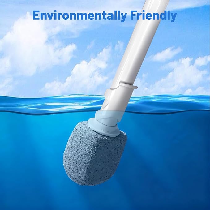 Upgrade Pumice Stone Toilet Bowl Cleaner with 16.7Inch Long Handle