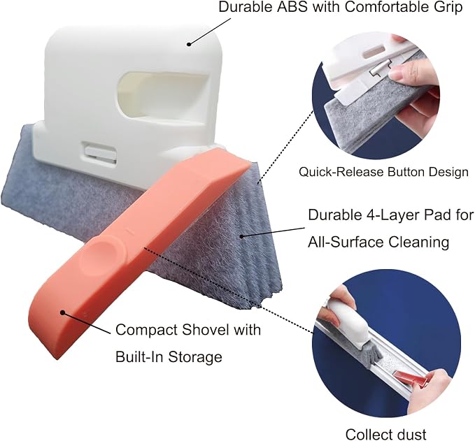 5Pcs Window Blind Cleaning Set, Washable dust Removal Cleaning Tools, air Vent Cleaning Brush, Track Cleaning Brush, dust Removal Cleaning Tools for Blinds, air conditioners, Track, and Fans
