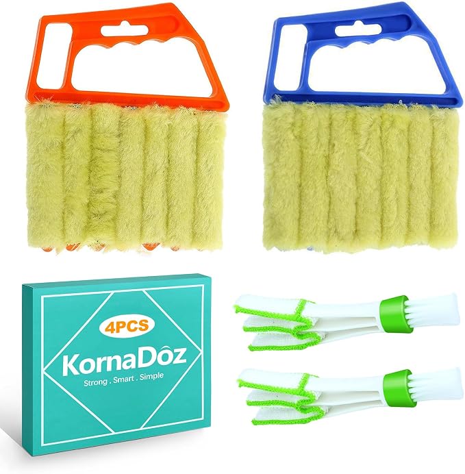 4 Pack Blind Cleaner Duster Tool, 7-Finger Window Blind Cleaner for Wood & Vinyl Blinds, Mini Blinds Cleaner Tool