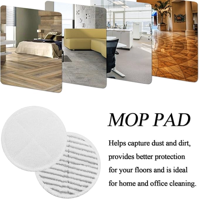 Spin Wave Mop Pads Fit for Bissell Spin Wave 20399 23157 23159 2039A 2124A 20393 2039T 2039W 20391 20395 2307 2315A Soft Scrubby Pads for Hardwood Floor Cleaning Replacement Pads(12Pack)