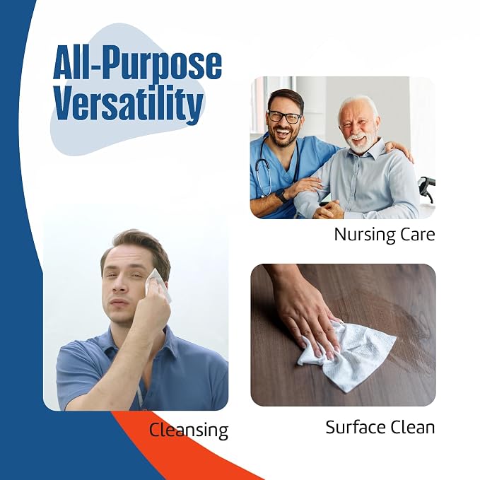Adult Wipes for Elderly 4 Pack - Extra Large Extra Thick No-Rinse Bathing Wet Wipes for Adults - Incontinence Shower Alternative Disposable Washcloths - Fragrance-Free XXL