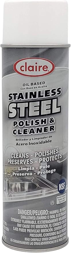 Claire CL841-12pk Oil Based Stainless Steel Polish & Cleaner, 15 Oz. Net Wt, 12 Count