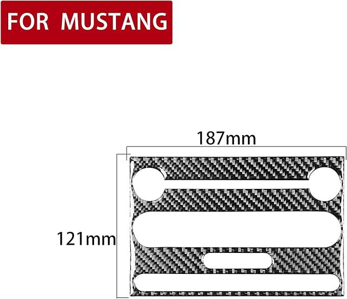 Real Carbon Fiber Trim for Ford Mustang GT Shelby Accessories | for 2005 2006 2007 2008 2009，Radio CD Player Panel Frame，Thick Overlay Sticker Decal