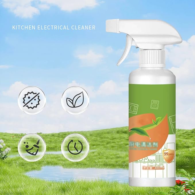 10.56oz Fly Natural Cleanse Formula to Household Appliances, Kitchen Heavy Duty Degreaser Foam & Stubborn Stain Remover, Kitchen Counter Cleaner Spray for Hold,Oven,Stove,Range Hood(2PCS)