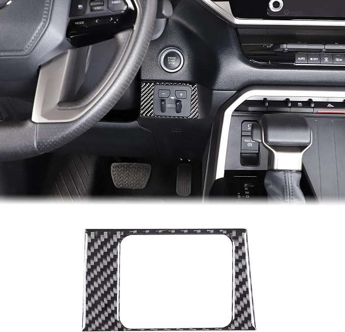 Car Center Control Brake Gain Switch Decorative Frame Sticker Compatible with Toyota Tundra/Sequoia 2022-2024 Real Carbon Fiber Brake Gain Switch Panel Protect Cover Trim Sticker Interior Accessories