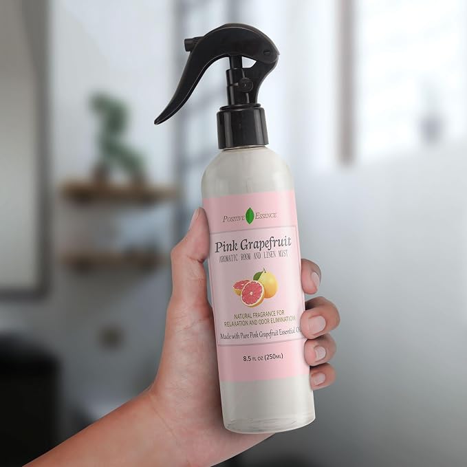 Pink Grapefruit Linen and Room Spray, Citrus Home Fragrance, 8.5 fl oz | Bright citrus aroma, juicy sweet and lightly tart notes, suitable for fabrics and bathrooms, small-batch made in Thailand