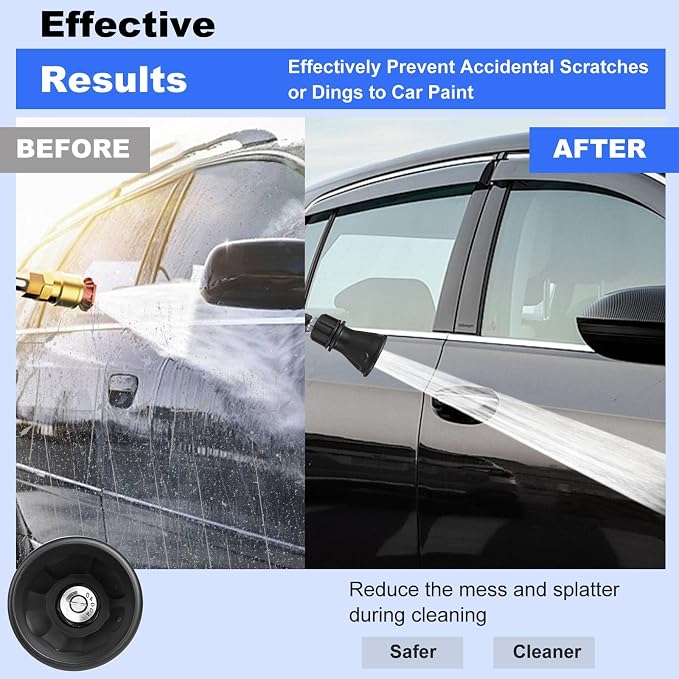 Pressure Washer Nozzle Guard,40 Degree Pressure Washer Nozzle with Protector Holder,High Efficiency Cleaning,Power Washer Tips with 1/4" Male Quick Connect,Stainless Steel, Black