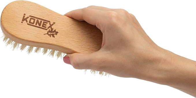 Konex Heavy-Duty Peanut-Shaped Brush 2-Pack, Durable and Long-Lasting Design for Tough Surfaces, Home and Industrial Use